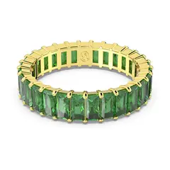 SWAROVSKI - Anillo Matrix Talla Baguette Verde Baño Tono Oro 5648909