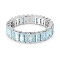 SWAROVSKI - Anillo Matrix Talla Baguette Azules Baño De Rodio 5661908