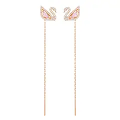 SWAROVSKI - Aretes Dazzling Swan Multicolor Baño De Oro Rosa 5469990