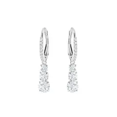 SWAROVSKI - Aretes Attract Trilogy Round Blanco Baño De Rodio 5416155