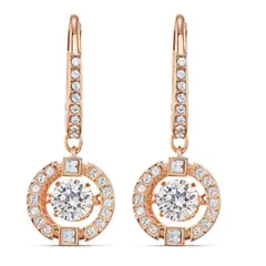 SWAROVSKI - Aretes Sparkling Dance Blanco Baño Tono Oro Rosa 5504753
