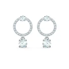 SWAROVSKI - Aretes Attract Circle Blanco Baño De Rodio 5563278
