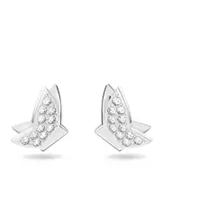 SWAROVSKI - Aros De Botón Lilia Mariposa Blancos Baño Rodio 5636424