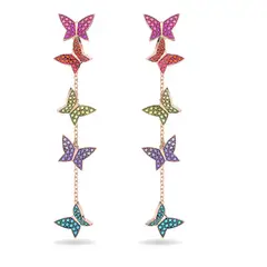 SWAROVSKI - Aros Lilia Mariposa Largos Baño Tono Oro Rosa 5636425