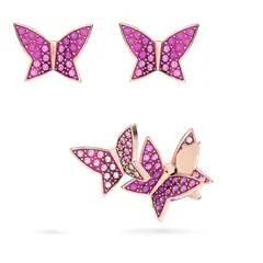 SWAROVSKI - Aretes Lilia Mariposa Baño Tono Oro Rosa 5636428