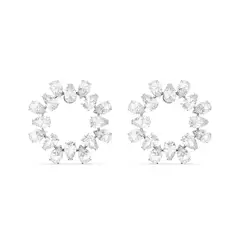 SWAROVSKI - Pendientes Millenia Círculo Blanco Baño De Rodio 5601509