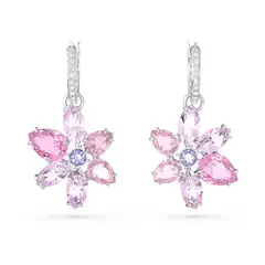 SWAROVSKI - Pendientes Gema Tallas Mixtas Flor Rosas Rodio 5658397