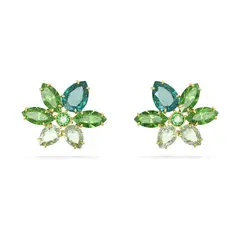 SWAROVSKI - Pendientes De Botón Gema Tallas Mixtas Flor Oro 5658400