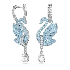 SWAROVSKI - Pendientes Iconic Swan Cisne Azules Baño De Rodio 5660593
