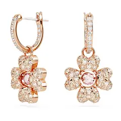 Swarovski - Pendientes Idyllia Trébol Blancos Baño Tono Rosa 5674212