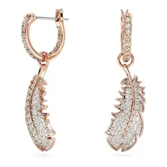 SWAROVSKI - Pendientes Nice Pluma Blancos Baño Tono Oro Rosa 5663486