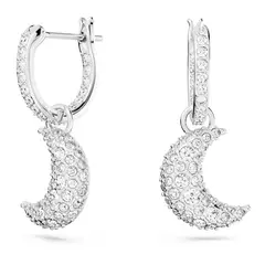 Swarovski - Pendientes Luna Luna Blancos Baño De Rodio 5666157
