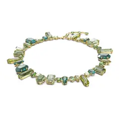 SWAROVSKI - Collar Gema Verde Baño Tono Oro Joya Original 5613735
