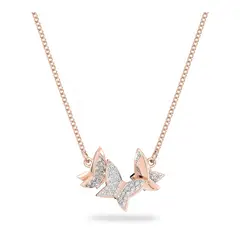 SWAROVSKI - Collar Lilia Mariposa Blanco Baño Tono Oro Rosa 5636422