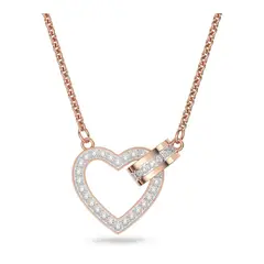 SWAROVSKI - Collar Lovely Corazón Blanco Baño Tono Oro Rosa 5636445