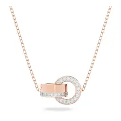 SWAROVSKI - Collar Swarovskies Hollow Pequeño Blanco Baño Tono Oro Rosa 5636496