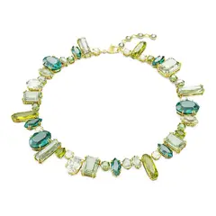 SWAROVSKI - Collar Gema Tallas Mixtas Verde Baño Tono Oro 5657388
