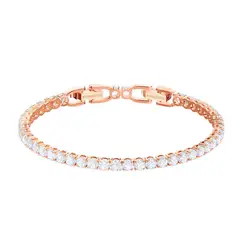SWAROVSKI - Pulsera Tennis Blanco Baño De Oro Rosa Para Mujer 5464948