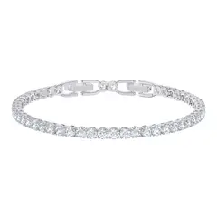 SWAROVSKI - Pulsera Tennis Deluxe Blanco - Baño De Rodio 5513401
