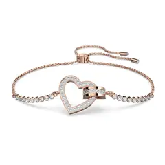 SWAROVSKI - Pulsera Lovely Corazón Blanca Baño Tono Oro Rosa 5636443
