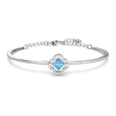 SWAROVSKI - Pulsera Sparkling Dance Azul Baño De Rodio 5642922