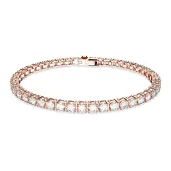 SWAROVSKI - Pulsera Matrix Tennis Talla Redonda Pequeña Rosa 5657657