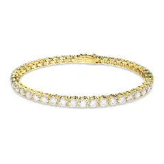 SWAROVSKI - Pulsera Matrix Tennis Talla Redonda Pequeña Oro 5657665