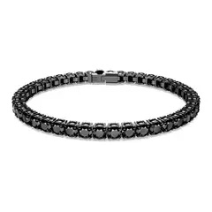 SWAROVSKI - Pulsera Matrix Tennis Talla Redonda Negra Rutenio 5664150