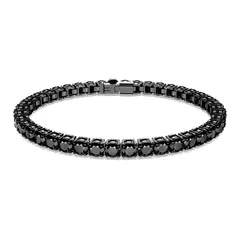 Swarovski - Pulsera Matrix Tennis Talla Redonda Negra Rutenio 5664196