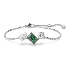 Swarovski - Pulsera Mesmera Tallas Mixtas Verde Baño De Rodio 5668360