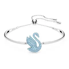 SWAROVSKI - Pulsera Iconic Swan Cisne Azul Baño De Rodio 5660595