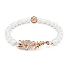 SWAROVSKI - Pulsera Nice Pluma Blanca Baño Tono Oro Rosa 5663482