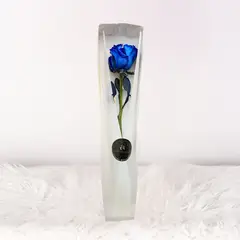 GENERICO - Caja de 1 rosa azul - Flores azul - Box floral