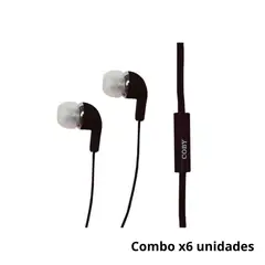 COBY - Audífono PACK x6 Micrófono Incorporado Cable Anti Enredos - NEGRO