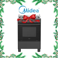 MIDEA - Cocina A Gas 4 Quemadores MGS24FS2LFABBC Negro