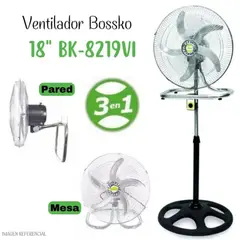BOSSKO - Ventilador De 5 Aspas 3 En 1 De 18″ 200W BK-8219VI - PLATEADO