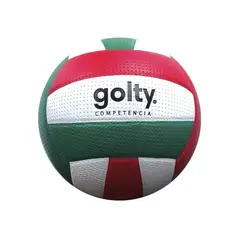 GOLTY - Pelota Volleyball Unisex Competencia Pvc Verde Blanco Rojo 5