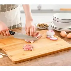 GENERICO - Tabla De Picar Para Cocina De Bambú Con Asa 25 x 35 cm