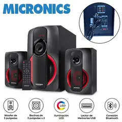 MICRONICS - Parlante MIC S7528BT Mcqueen 2.1 USB BT AUX