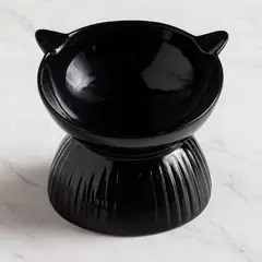 CAT OH - Plato Elevado de Cerámica - Negro