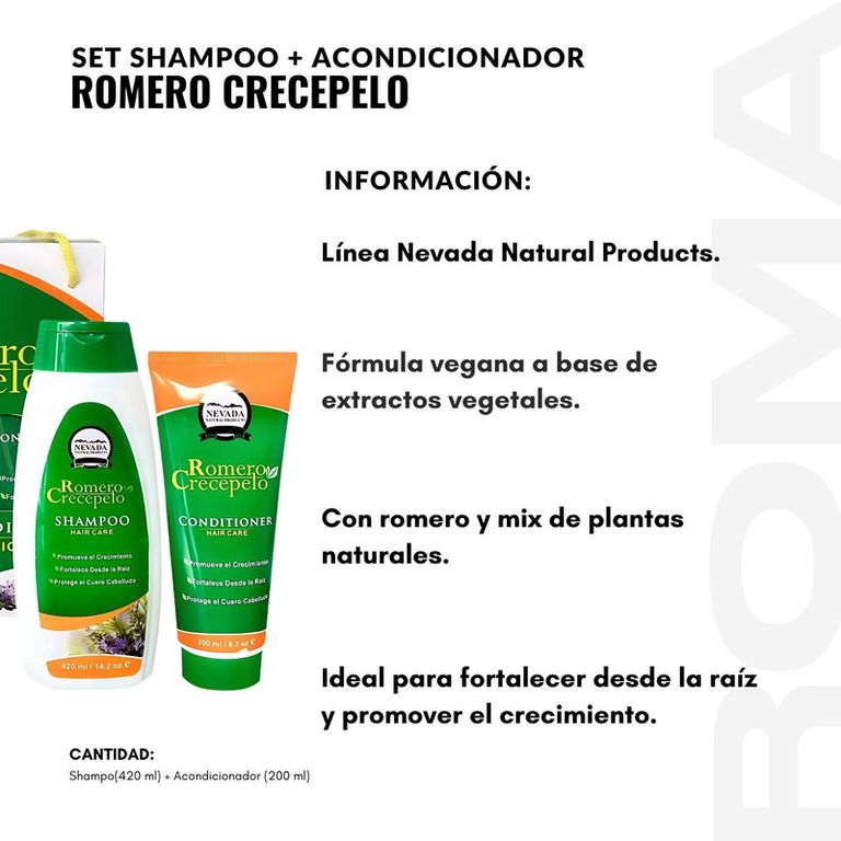 SET SHAMPOO + ACONDICIONADOR ROMERO CRECEPELO NEVADA