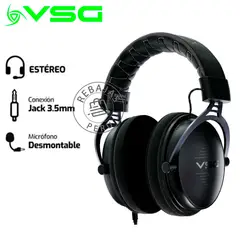 VSG - Audífono Enigma Stereo 60mm Mic Supercardioide Multiplataforma