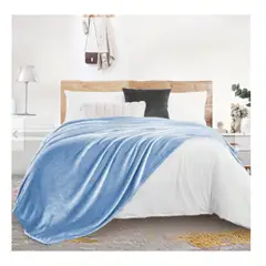 CUTE - MANTA PELUCHE COLOR ENTERO EN 2 PLAZAS