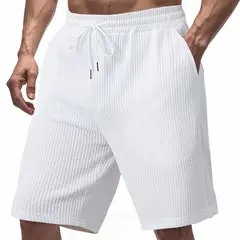 TIOZONEY - Pantalones cortos casuales ligeros - Blanco