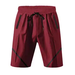 TIOZONEY - Pantalones cortos de verano con bolsillos - Rojo