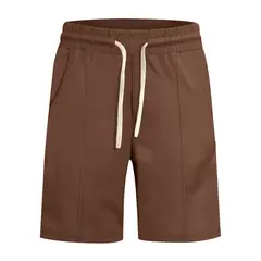 TIOZONEY - Pantalones cortos de verano con bolsillos - Marrón
