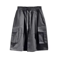 TIOZONEY - Pantalones cortos de verano con bolsillos - Gris