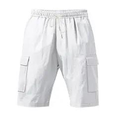 TIOZONEY - Pantalones cortos casuales ligeros - Blanco
