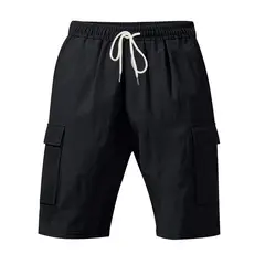 TIOZONEY - Pantalones cortos de verano con bolsillos - Negro