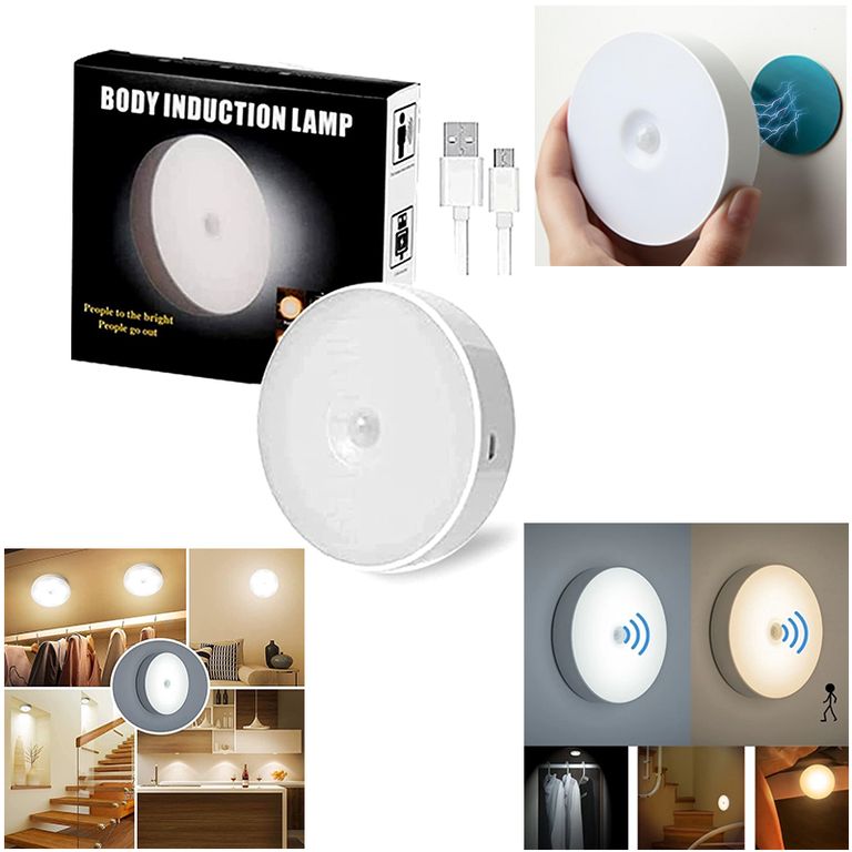 FOCO LED CON SENSOR DE MOVIMIENTO MINI LAMPARA RECARGABLE INALÁMBRICO